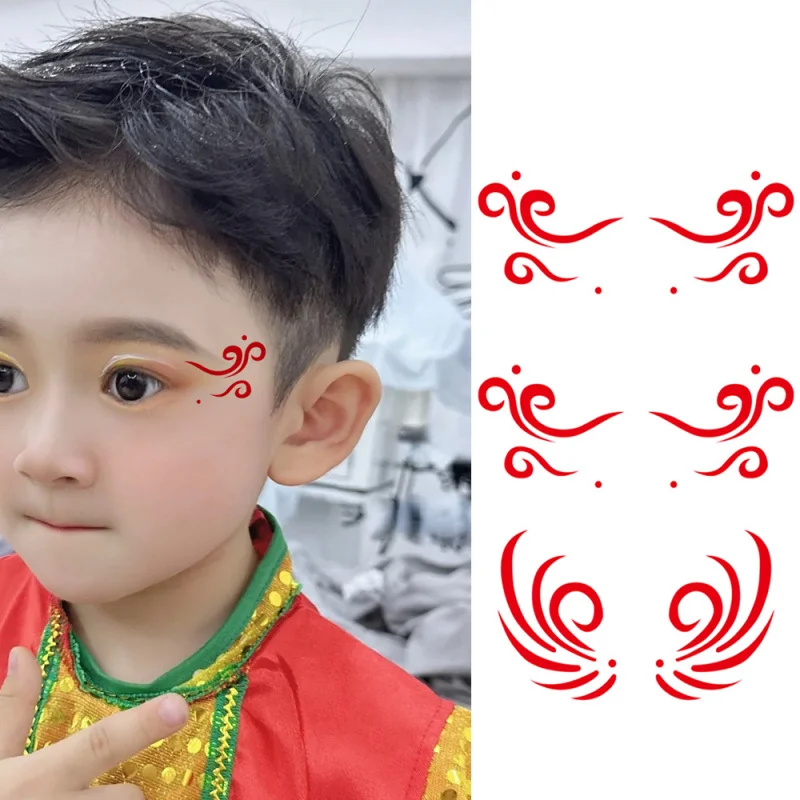 Eye Corner Stickers Eye Makeup Stickers Children's Day Performance Stage Makeup Face Stickers Ancient Style Forehead Eyebrow Tai