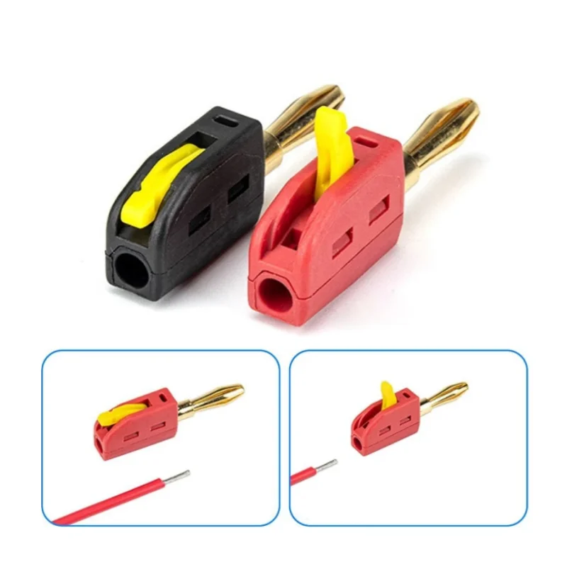 32A 4mm Solderless Banana Plug Connector Gold Plated Copper Quick Wire Plug for Speaker Amp and DIY Audio Cable