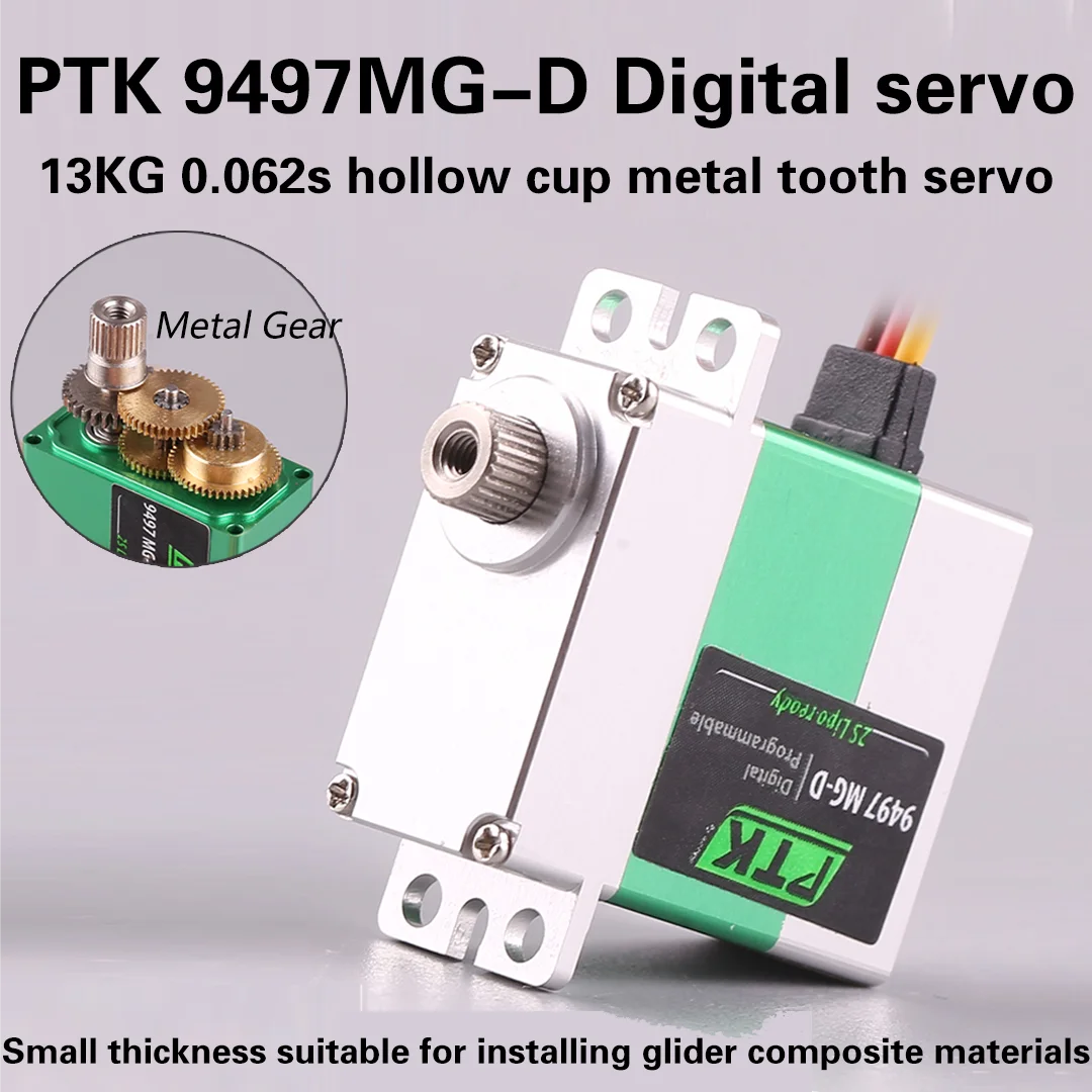 

PTK 9497 MG-D 20g Digital Servo Metal Gear Programmable 2S Lipo Ready for RC Helicopter RC Car Air Model - Size Servo
