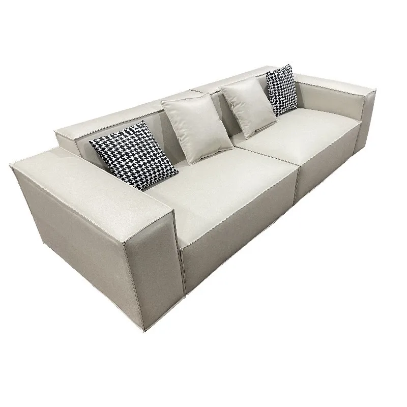 Italian light luxury tofu sofa, minimalist and modern, technical cloth, three or four people