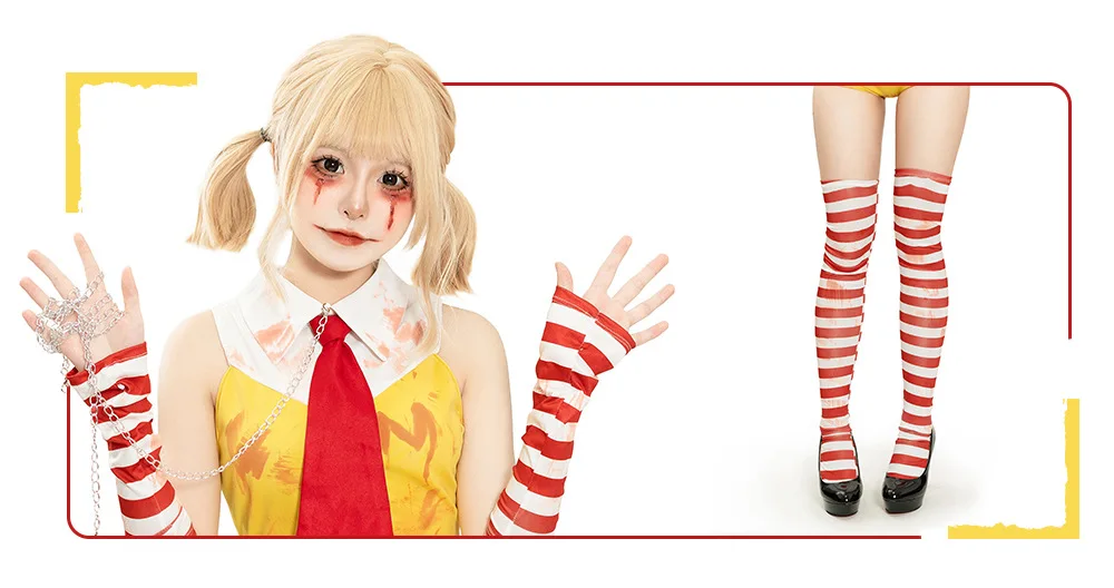 Halloween Anime Cosplay Kostüm Damen Sexy Parodie Clown Kostüm Maskerade Themenparty Verkleidung Karneval Bühnen-Jumpsuit Neu – Detail 1