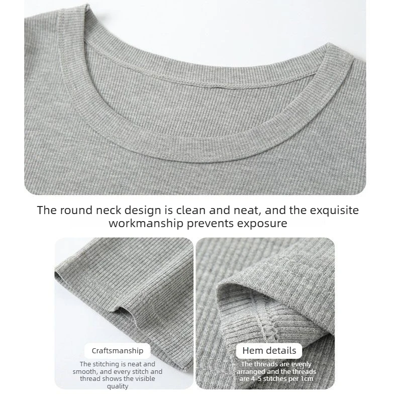 Ribbed T-Shirt Women Tight Fit Short Sleeve Crewneck Solid Color Going Out Tops Y2k Streetwear Basic Tee Women Clothing