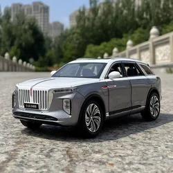 1/24 HONGQI E-HS9 SUV Alloy New Energy Car Model Diecast Metal Toy Vehicles Car Model High Simulation Sound and Light Kids Gifts