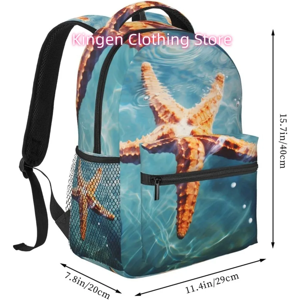 ซัมเมอร์โอเชียนปลาดาวกระเป๋าเป้สะพายหลังแล็ปท็อปน้ำหนักเบากระเป๋าเดินทางอเนกประสงค์น้ำหนักเบากระเป๋าเป้สะพายหลังลำลองกระเป๋าเป้สะพายหลังวิทยาลัยสำหรับทุกเพศสำหรับฉัน