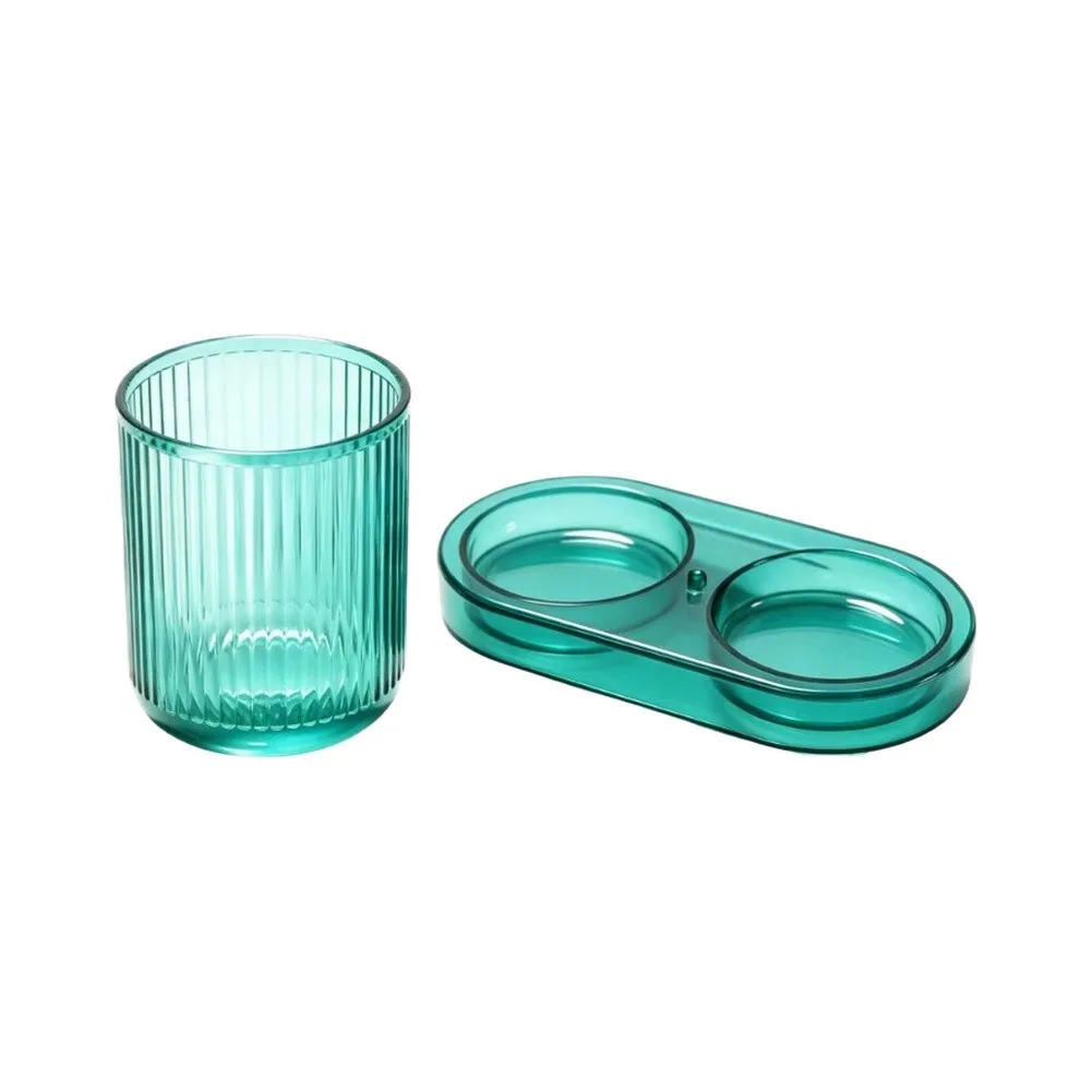 For Daily Bathroom Routine Toothbrush Holder Set Toothbrush And Cup Set Bathroom Organizer Translucent Tone Design