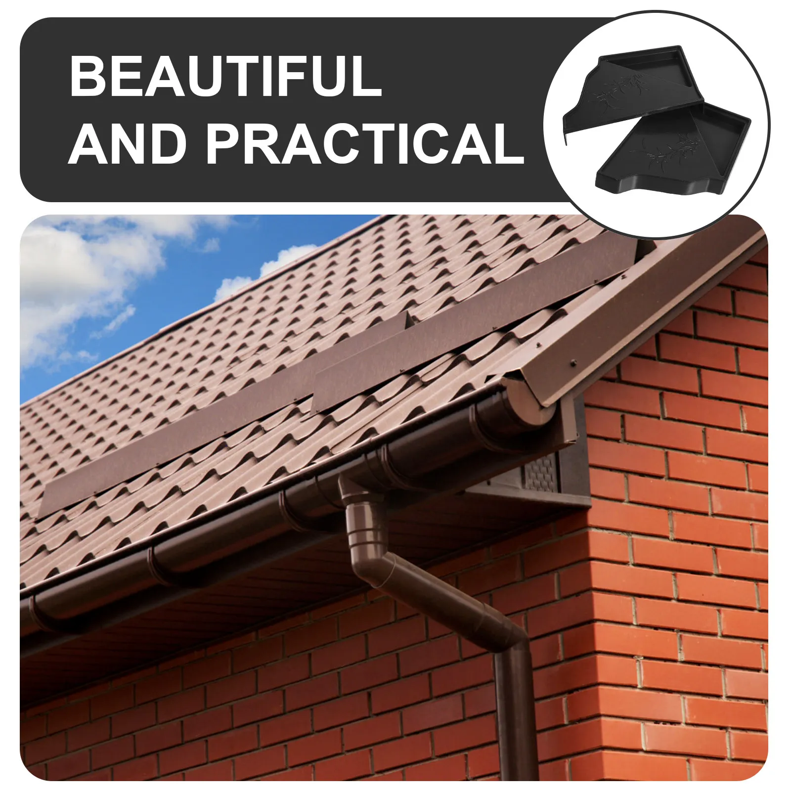1Pair Aluminum Alloy Gutter Guard Cover Retractable Design Roof Drain Protection Gutter Lid Downspout Cover Anti-Clogging Tool