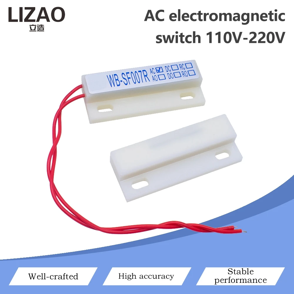 WB-SF007R AC 110V-220V Magnetic Contact Switch Normally Open/Normally Closed Door Window Sensor Magnetic Reed Switch