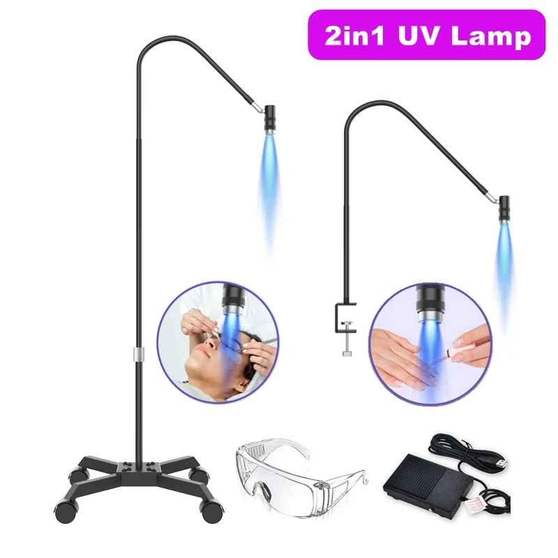 UV Glue Curing Lamp 2in1 USB 6W Eyelash Extension Lamp UV Nail Lamp Polish Gel Dryer Beauty Salon Light