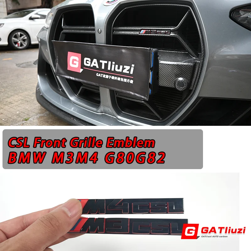 Rejilla de parachoques delantero para BMW, accesorio con emblema y logotipo, para modelos M3, G80, M4, G82, G83, 2021-2024, CSL