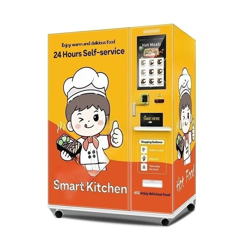 Máquina Expendedora de Comida para Almuerzo con Hamburguesas, Proveedor Personalizado, Refrigerador de Autoservicio 24 Horas, Sistema de Calefacción, Comida Caliente