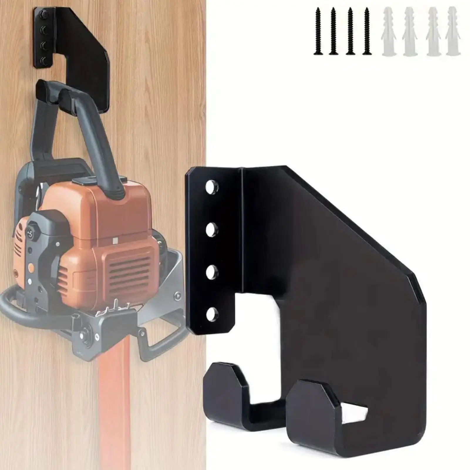 Chainsaw Holder Carbon Steel Garden Tool Organizer Holder Space-Saving Design Garage Tool Storage Rack For Chain Saw Hand Saw