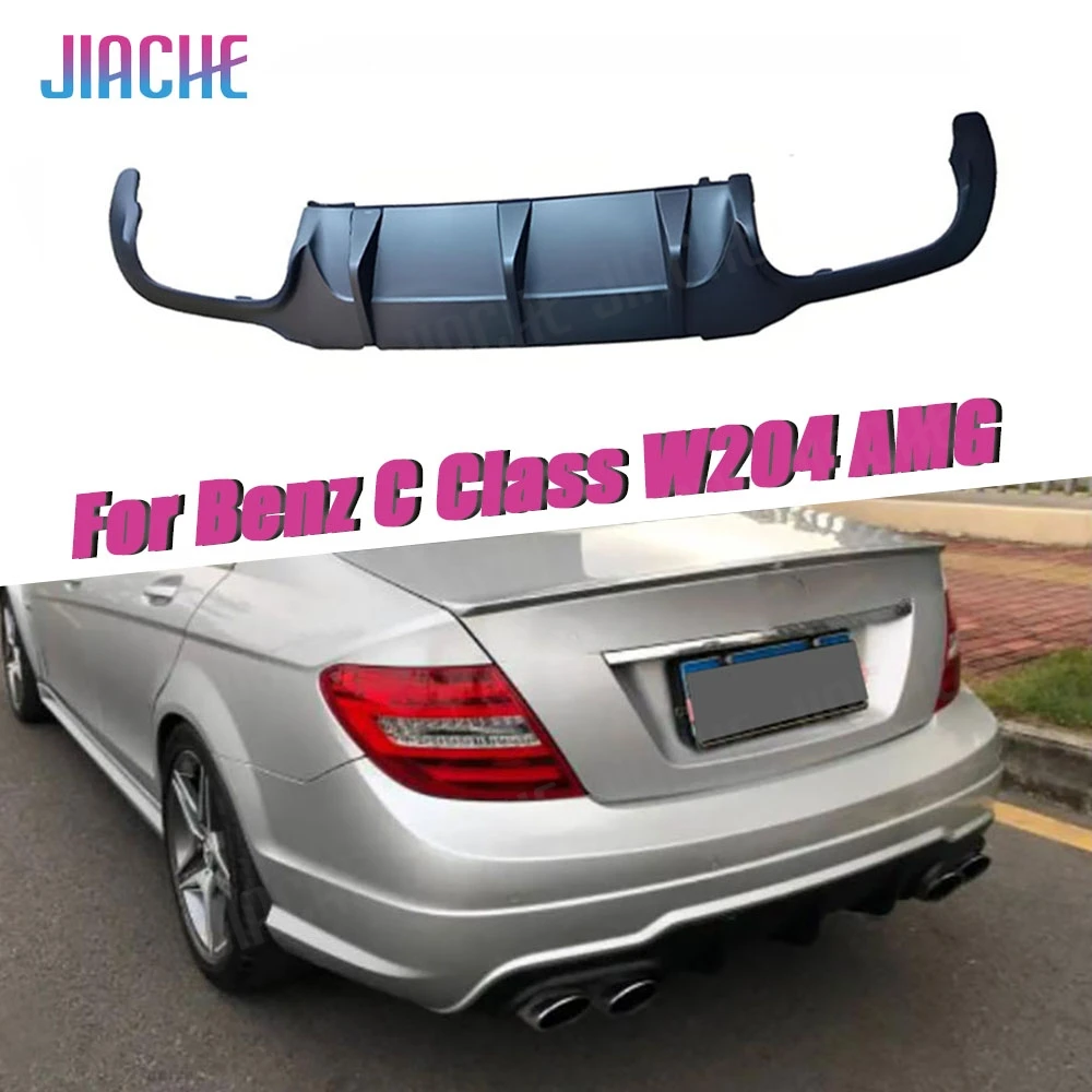 

Black Rear Bumper Lip Diffuser Car Bodykits for Mercedes Benz C Class W204 C63 For AMG 2012-2014 Carbon Look Car Exterior Trim