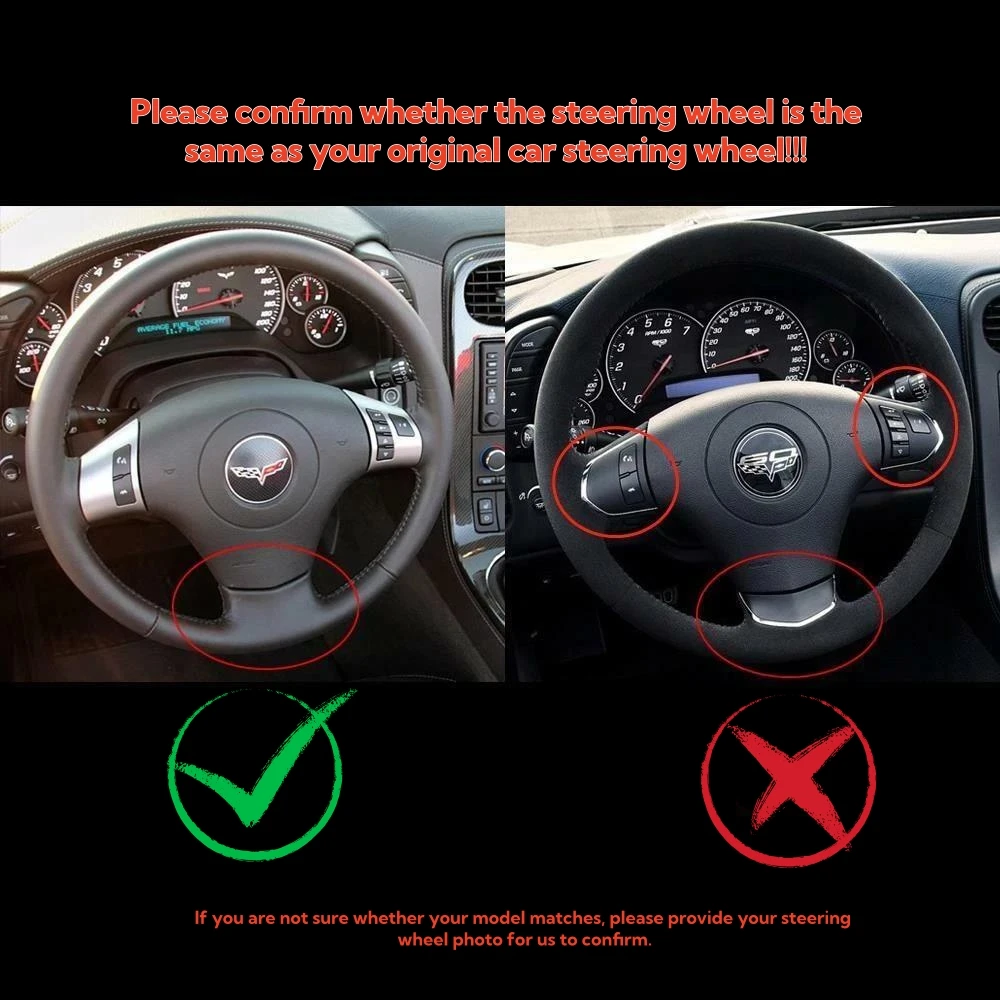 Hydro-Dip Carbon Fiber Steering Wheel for Corvette C6 2006-2011 Zr1 Z06 (Not Fit on 2010-2013 C6 3spoke Wheel with Chrome Trim,Non-heated)
