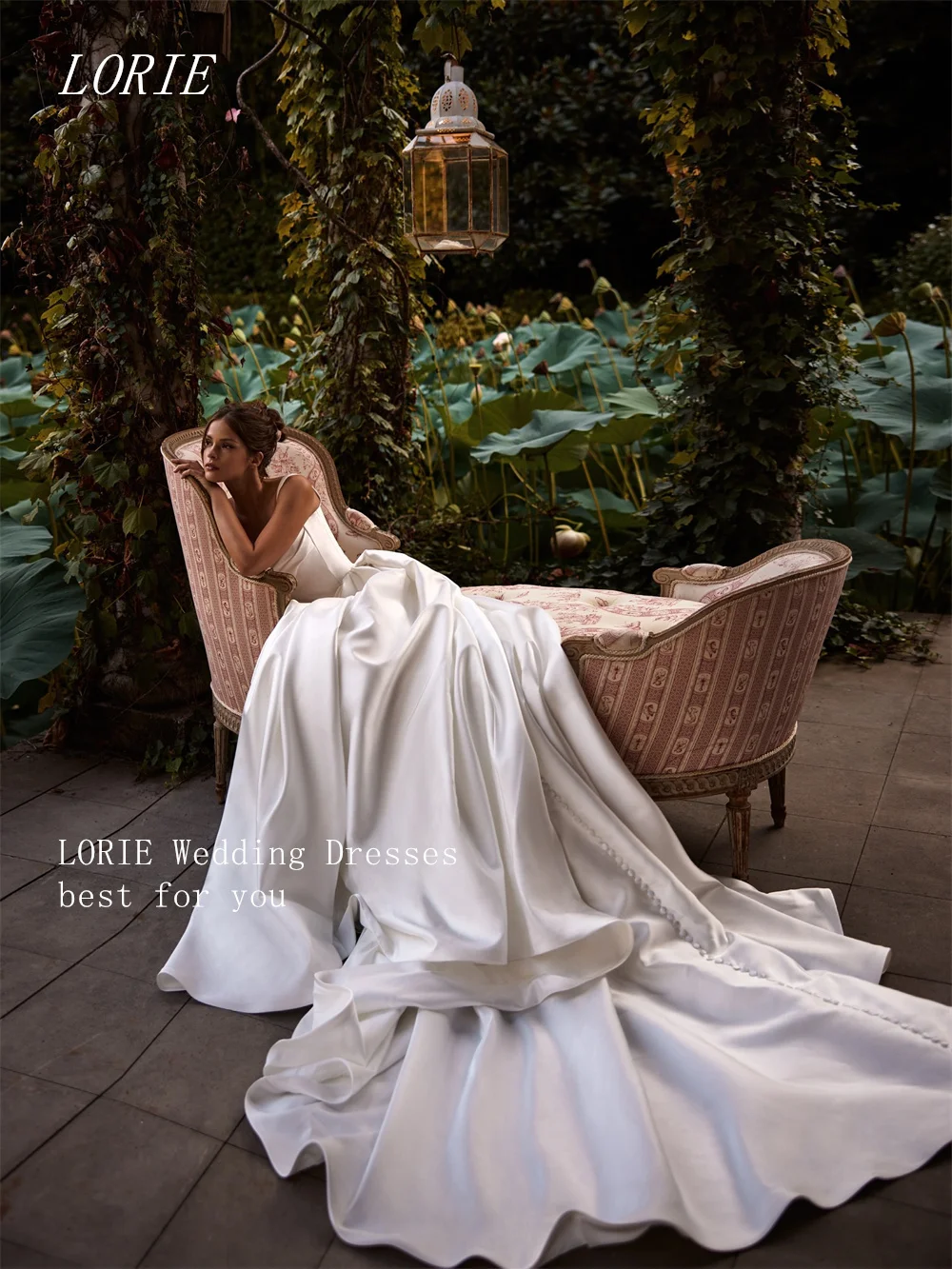 

LORIE Luxury A Line Wedding Dress Square Collar Bridal Dresses Pleat Spaghetti Strap Wedding Gown Customized 2026