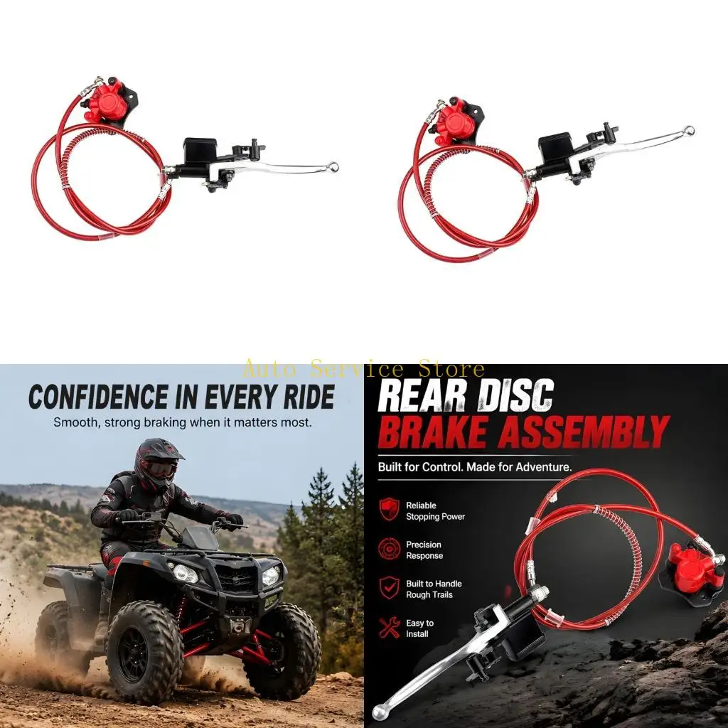 462A 50CC-125CC Hydraulic Rear Brake with Lever Hose and Caliper Assembly for ATV
