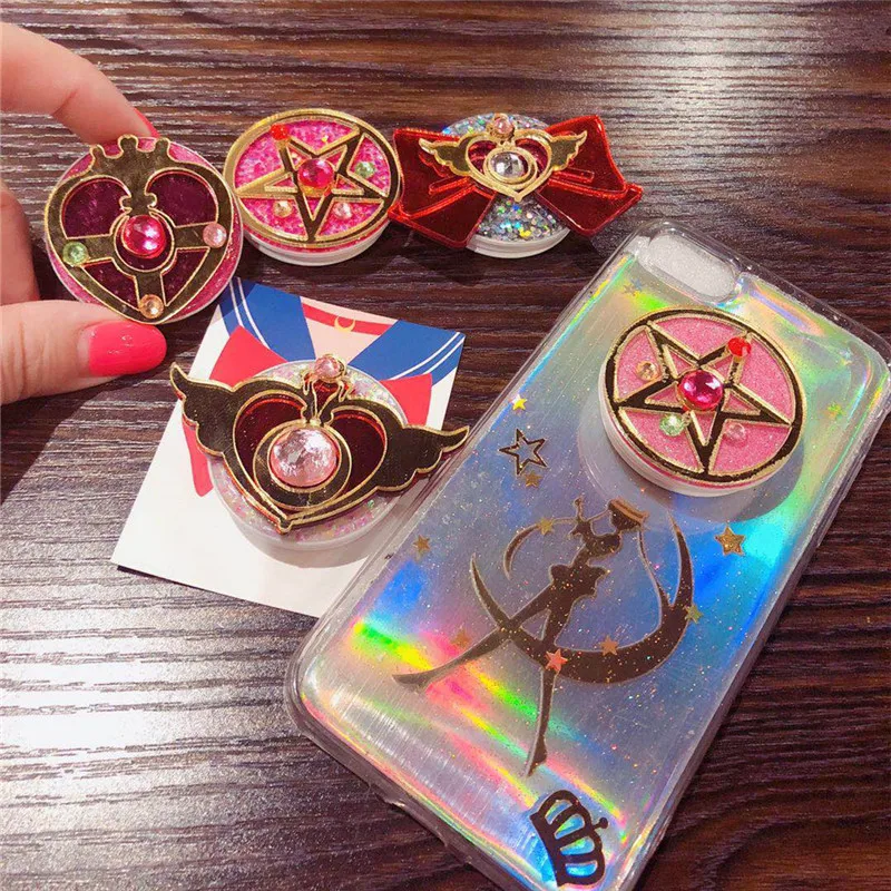 Klapp Luft Kissen Halterung Anime Desktop Cartoon Mädchen Abzeichen Airbag Halterung Halterung Handy Halter Telefon Zubehör