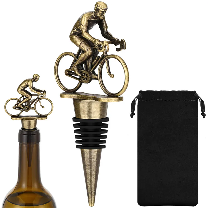 Unique Bicycle Cycling Wine Stopper Metal Bottle Stoppers for Party Kitchen Club Wedding Accessory Champagne Saver Gift