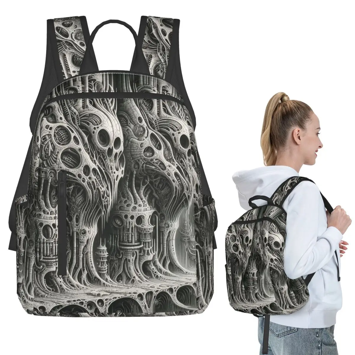 Hr Giger Li Painting  Backpack Student BookBag Boys Girls School Bag Computer Shoulder Bags Men Women