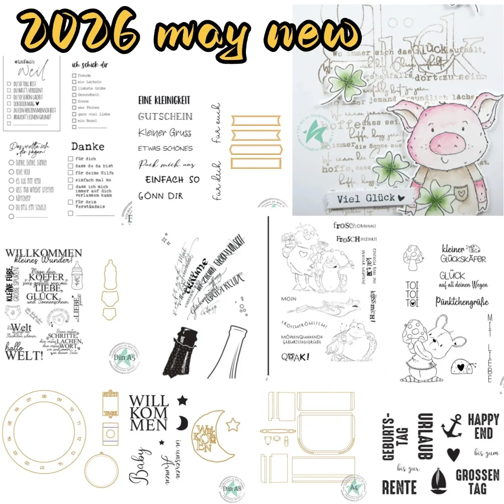 Stempelset - Moderne Hochzeit - Erweiterungsschablonen für DIY Scrapbooking, Basteln, Fotoalbum-Vorlage, handgemachte Dekoration