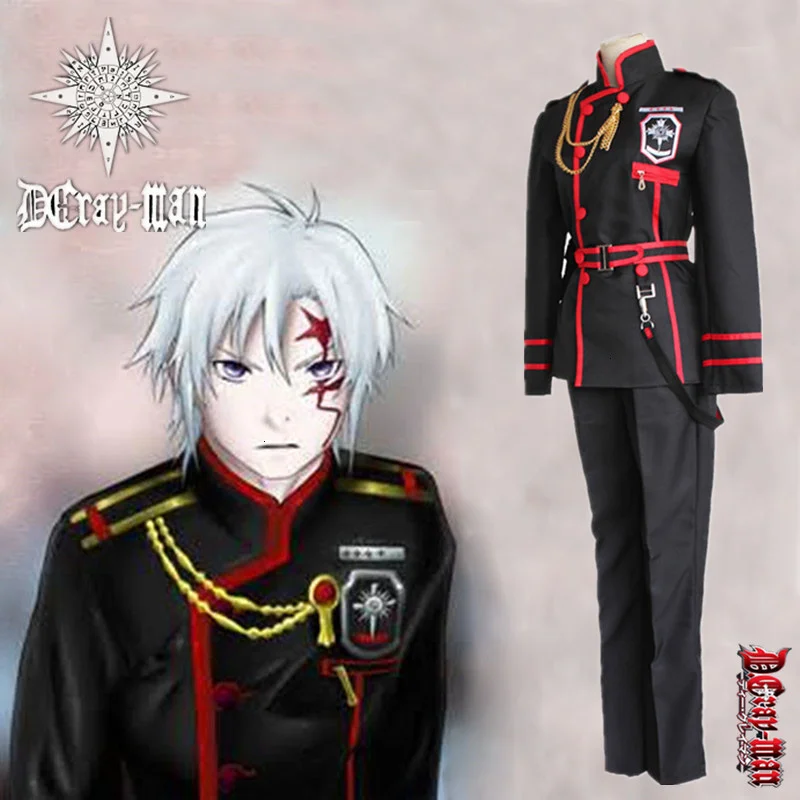 Disfraz de Anime D.Gray-man Linali Lenalee Lee Allen Walker, uniforme escolar negro Qutfit, conjunto completo, traje de Halloween