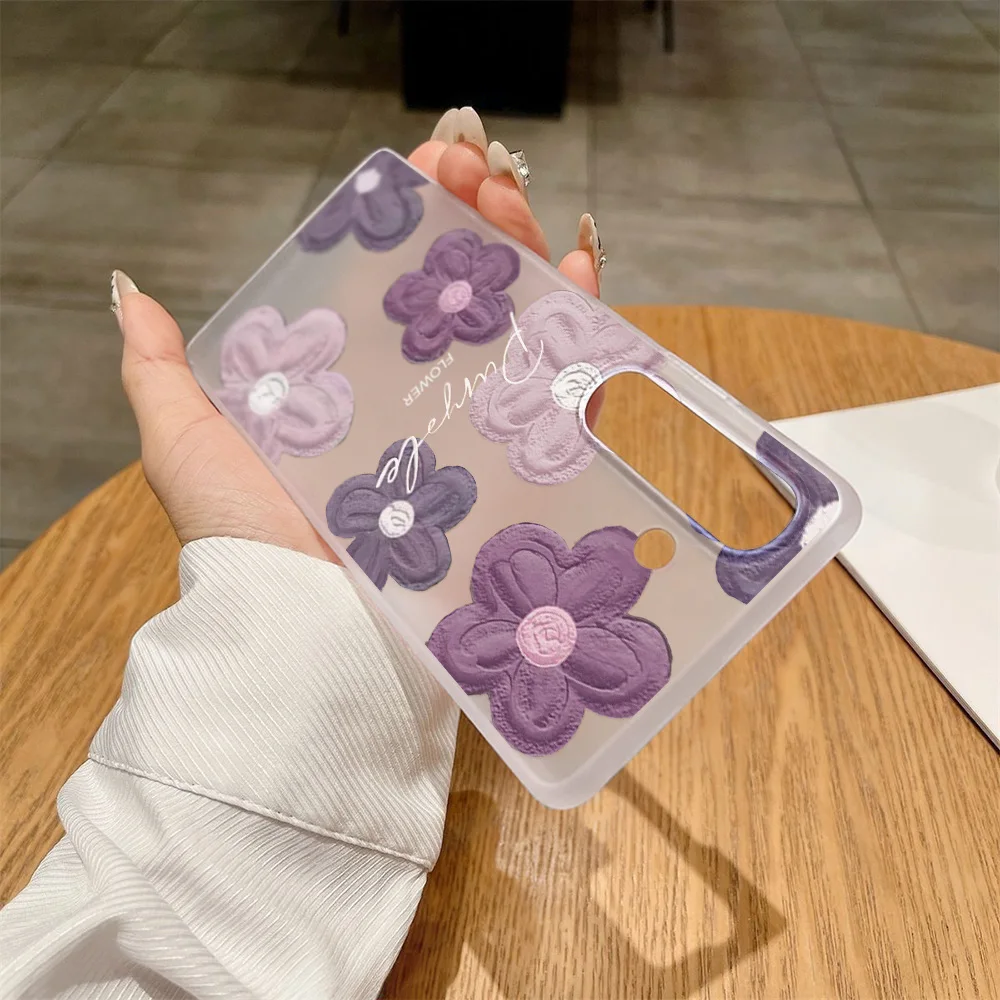 Matte TPU Blumen-Handyhülle für Samsung A56 5G A55 A54 A53 A17 A16 A15 A36 S25 Ultra S24 FE S23 A35 A34 A26 A07 A06 A05s Cover