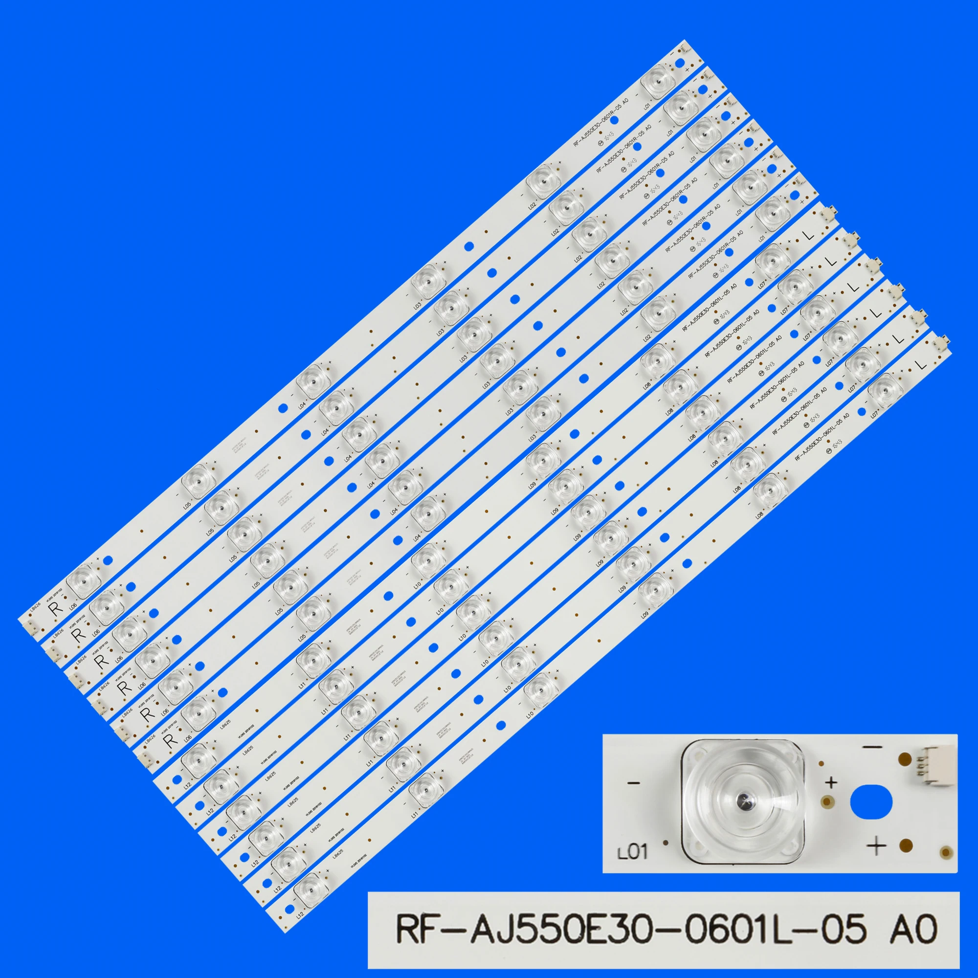 Tira de luces LED de retroiluminación, accesorio para Sharp LSC550FN13 HWV55162Y LC-55CUF8472ES 55CUG8462K 55CUG8461KS CRH-P5535350612L549-REV1.1 B, 12 unidades