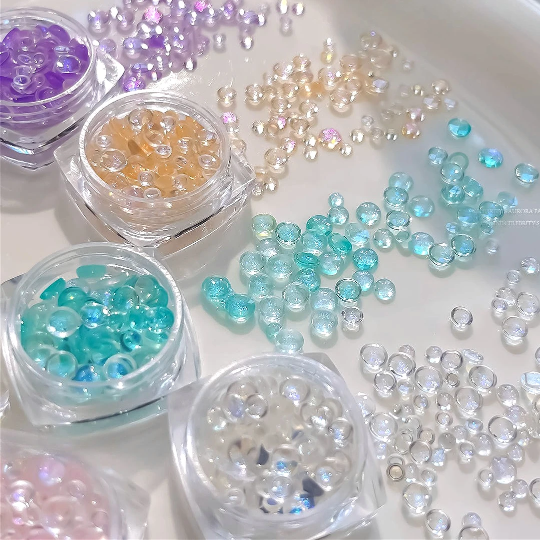 Aurora – bonbons colorés transparents, fond plat de rêve, perles à bulles de sirène en résine, accessoires de décoration pour Nail Art, outils de manucure
