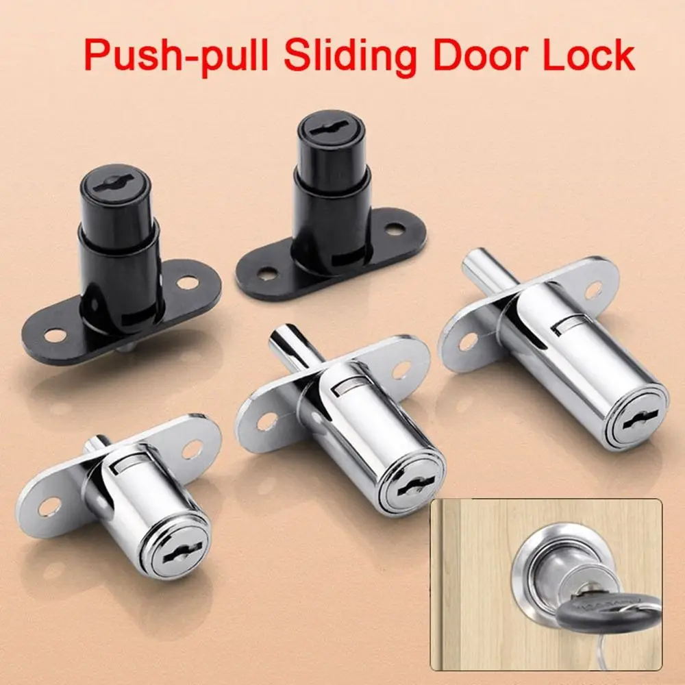 New Zinc Alloy Sliding Door Locks Antitheft With Keys Window Security Lock Multifunctional Hardware Cabinet Catches Cabinet