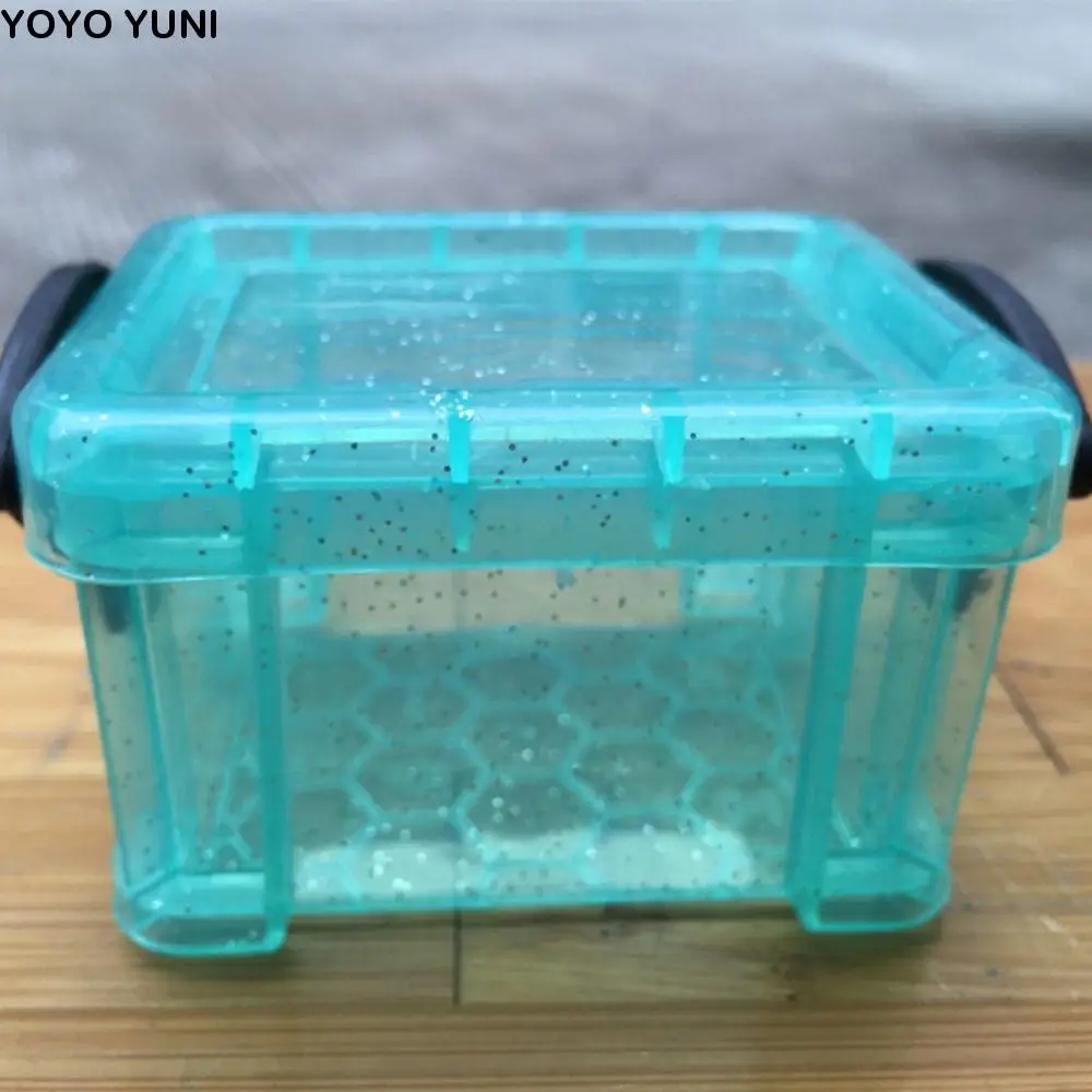 صندوق تخزين صغير متعدد الوظائف بإبزيم شفاف بلون الحلوى حاوية تخزين صغيرة من البلاستيك بساطتها صندوق منظم لسطح المكتب #1