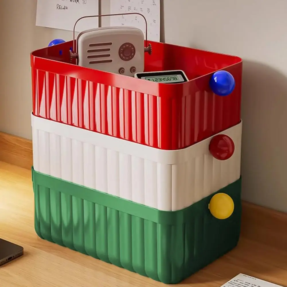 Storage Box with Handle Drawer Organizer Large Capacity Storage Container for Desk Dresser Dormitory Cosmetics Jewelry