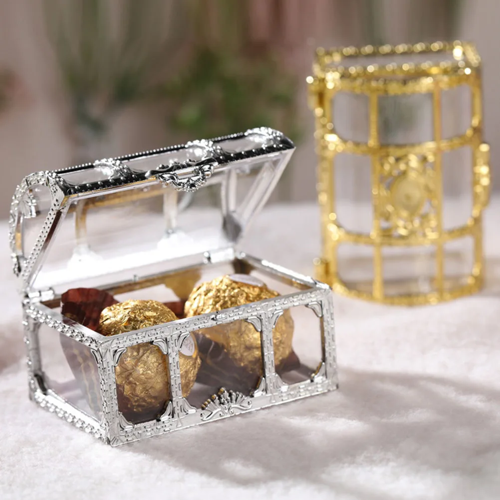 

2Pcs Mini Treasure Chest Gift Boxes for Banquet Party Birthday Festival Jewelry Present Storage Travel Foldable