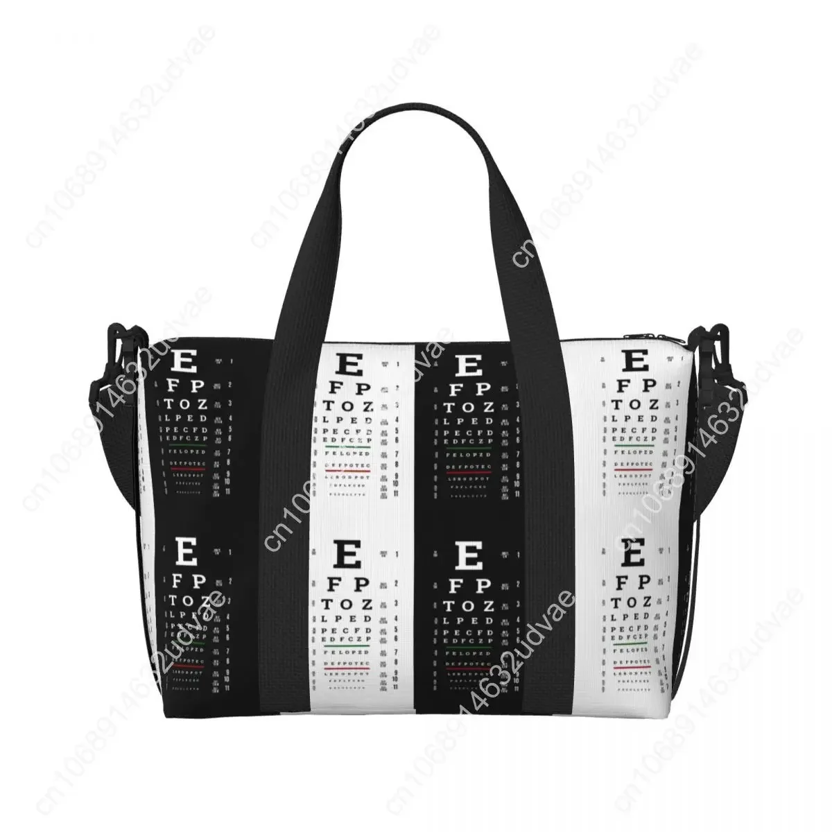 Custom Large Snellen Chart Eye Test Tote Bag for Women Optometrist Optician Shoulder Shopping Gym Beach Travel Bag