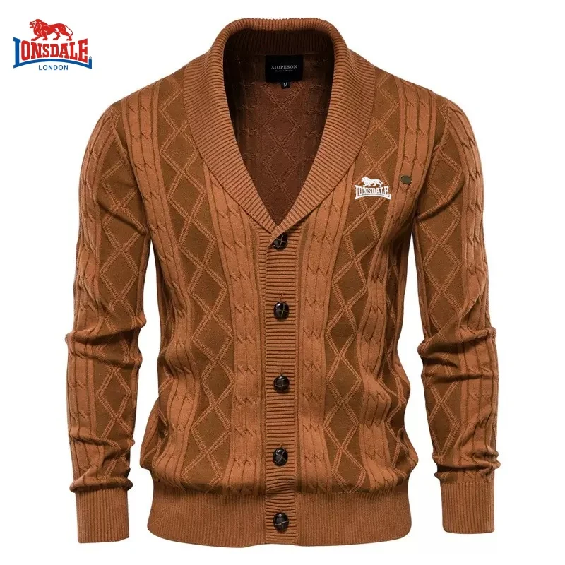 

Autumn and winter men's high-quality long sleeved V-neck sweater jacket, trendy, fashionable, casual, warm, versatile top