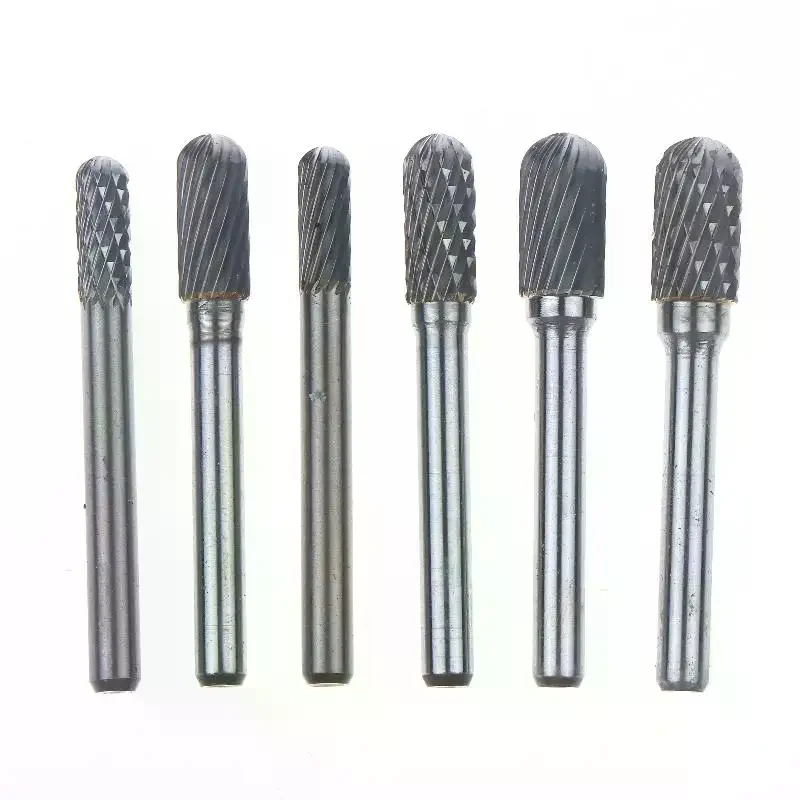 

【Новинка】Роторный напильник из карбида вольфрама, заусенец, стиль C, шариковый носовой цилиндр, 6 мм, 1/4, хвостовик, инструменты для резьбы по форме, однорезная фреза