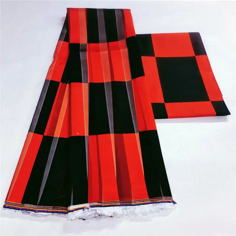 New Arrivals African Fabric Organza Satin Silk Fabric High Quality Printed Satin Fabric For Party Dress 6 Yards/lot.