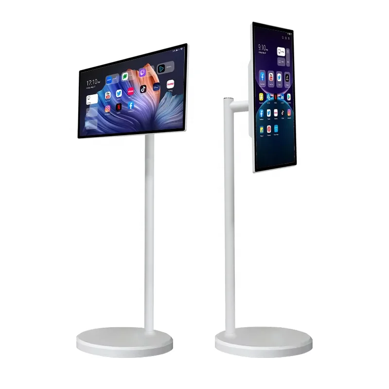 Movable Stand Smart Tv 21.5 Inch Touch Screen Android 12 Tablet 6Gb Ram Wireless Television Display Portable Mobile Tv