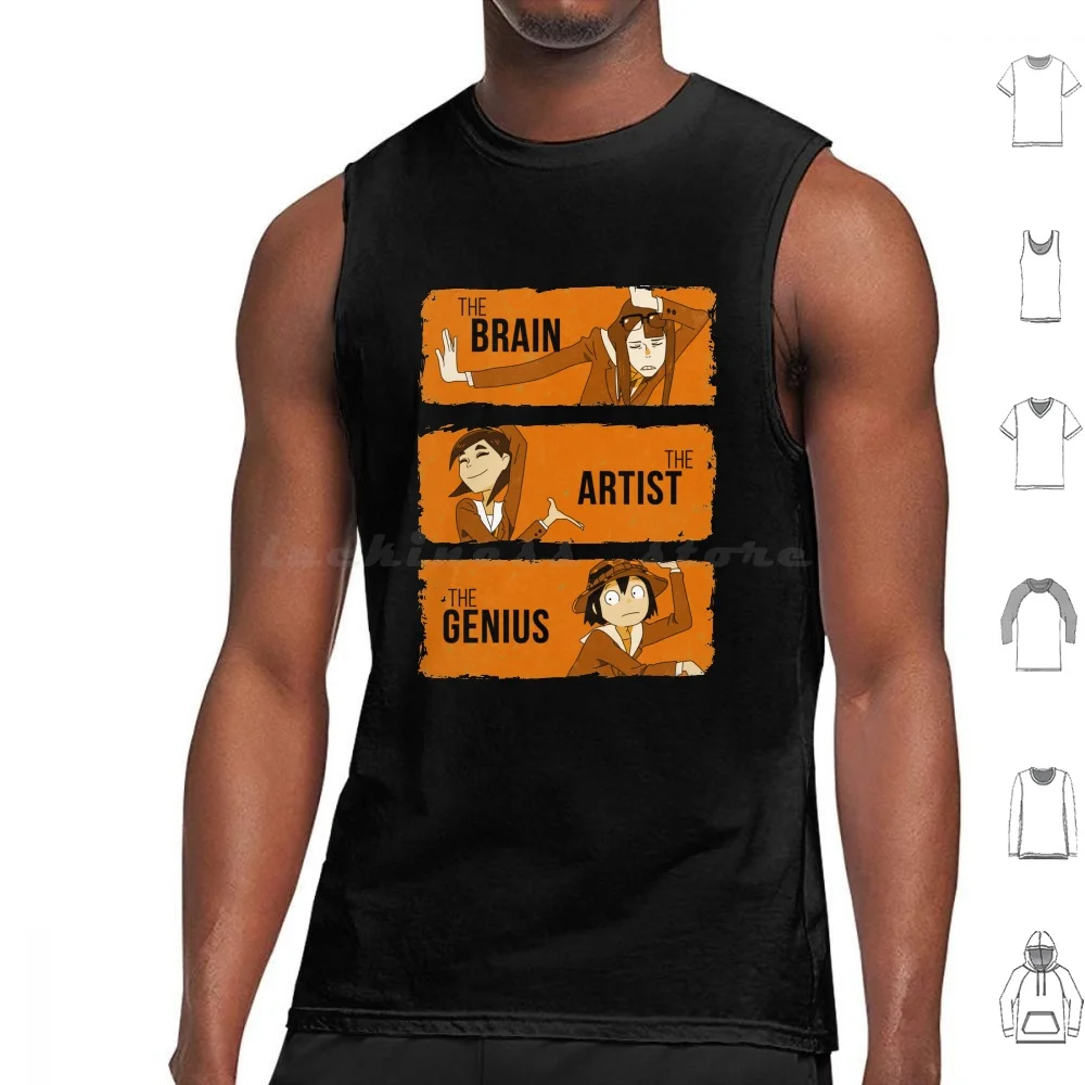 The Brain The Artist The Genius Tank Tops Vest Sleeveless Anime Manga Serie Series Geek Mashup Movie Vintage Classic Good Ugly