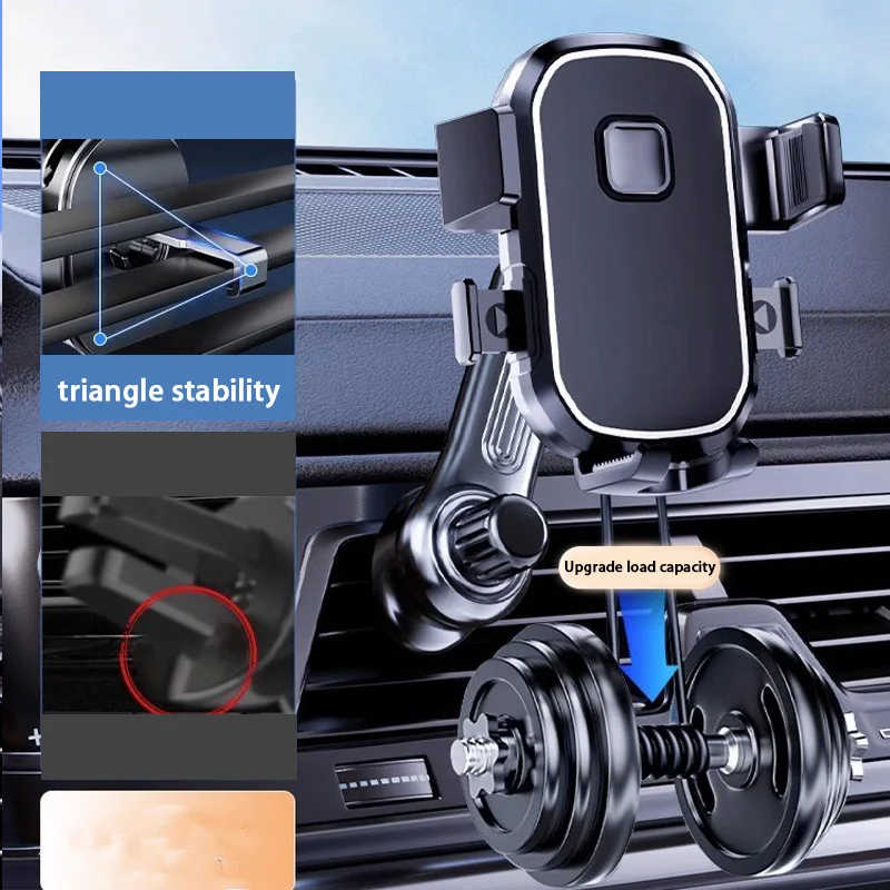 Car Phone Holder [Wider Clamp & Metal Hook] Car Phone Mount [Thick Cases Friendly] Air Vent Clip Cell Phone Holder for All