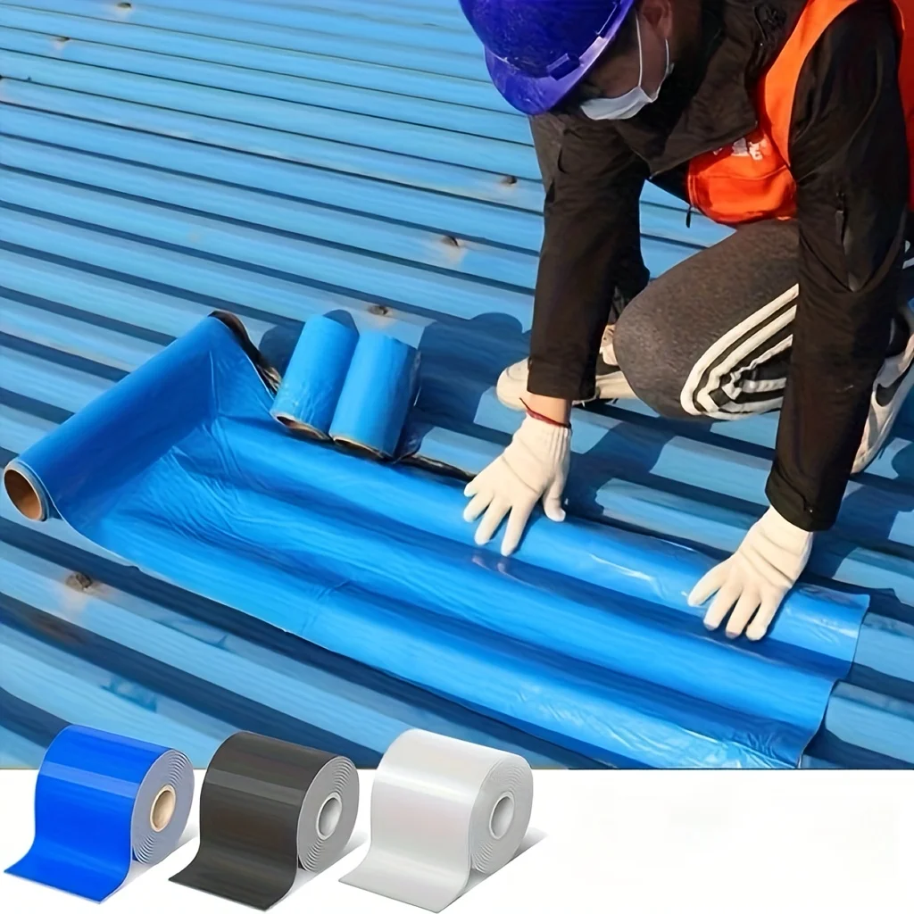 شريط بولي إيثيلين مقاوم للماء للأسطح والجدران والأنابيب. مقاوم للماء، مقاوم للطقس، سهل الاستخدام. الطول 590 بوصة العرض 3.93 بوصة.