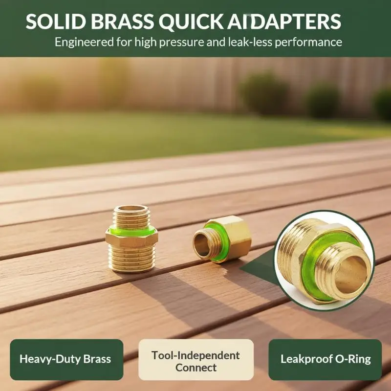 Brass High Pressure Sprayer Reducer Adapter M18 to M14 Thread Converter Leakproof for DIY Home Cleaning Gardening