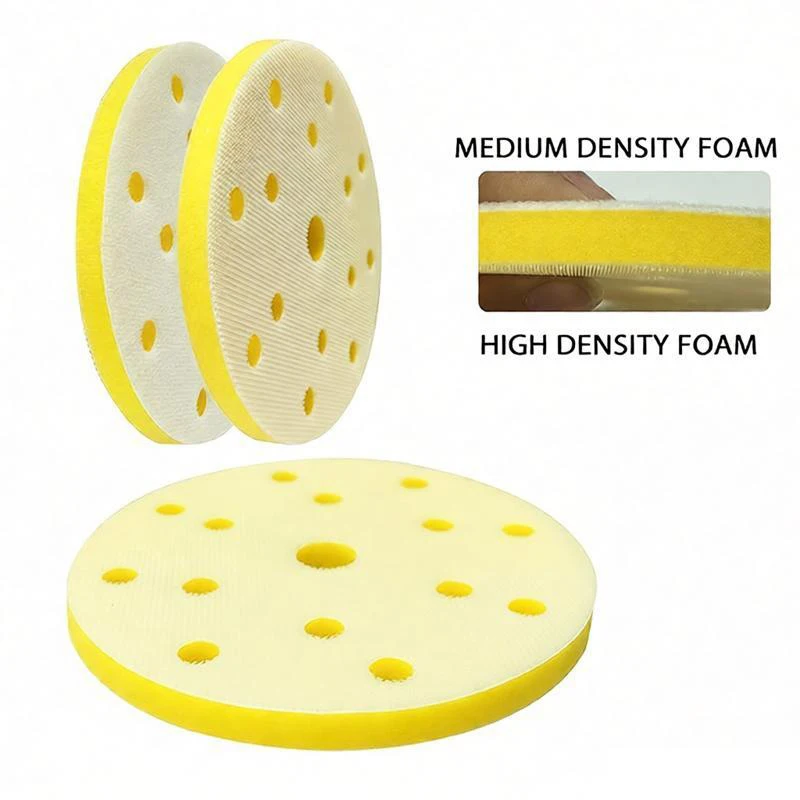 Interface Pad 6 Inch 15 Holes Hook and Loop Soft Sponge Cushion Buffer Pads for Sanding Disc 150mm Sander Pads