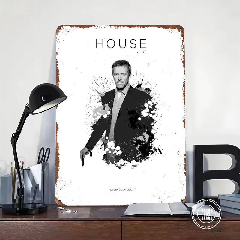 Dr. Gregory House Wand Deko M.D. Poster Customized Vintage Metal Signs Wall Art Retro Tin Plaque for Decoration Bedroom Interior