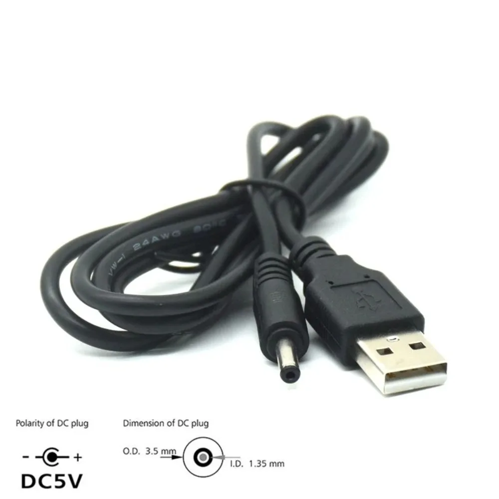 Pure Copper USB-DC3.5x1.35mm Power Cable 5V USB2.0 A Male DC Plug for Desk Lamp Router USB Fan LED Light Speaker Facial Cleanser