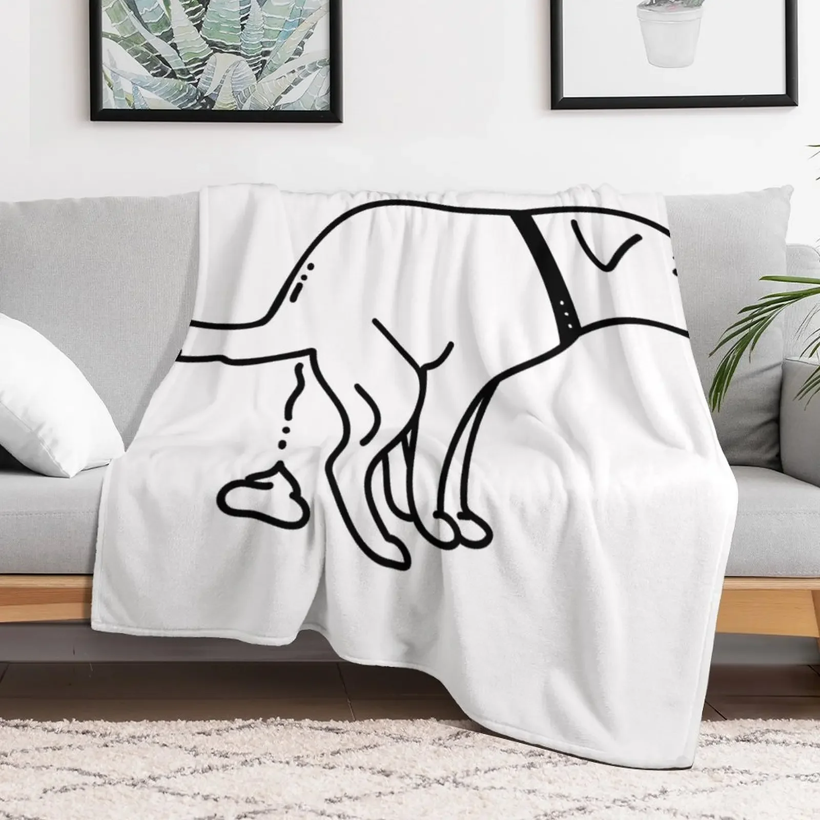 Dogs Pooping Throw Blanket Flannel Fabric Plaid Summer Beddings Giant Sofa Blankets