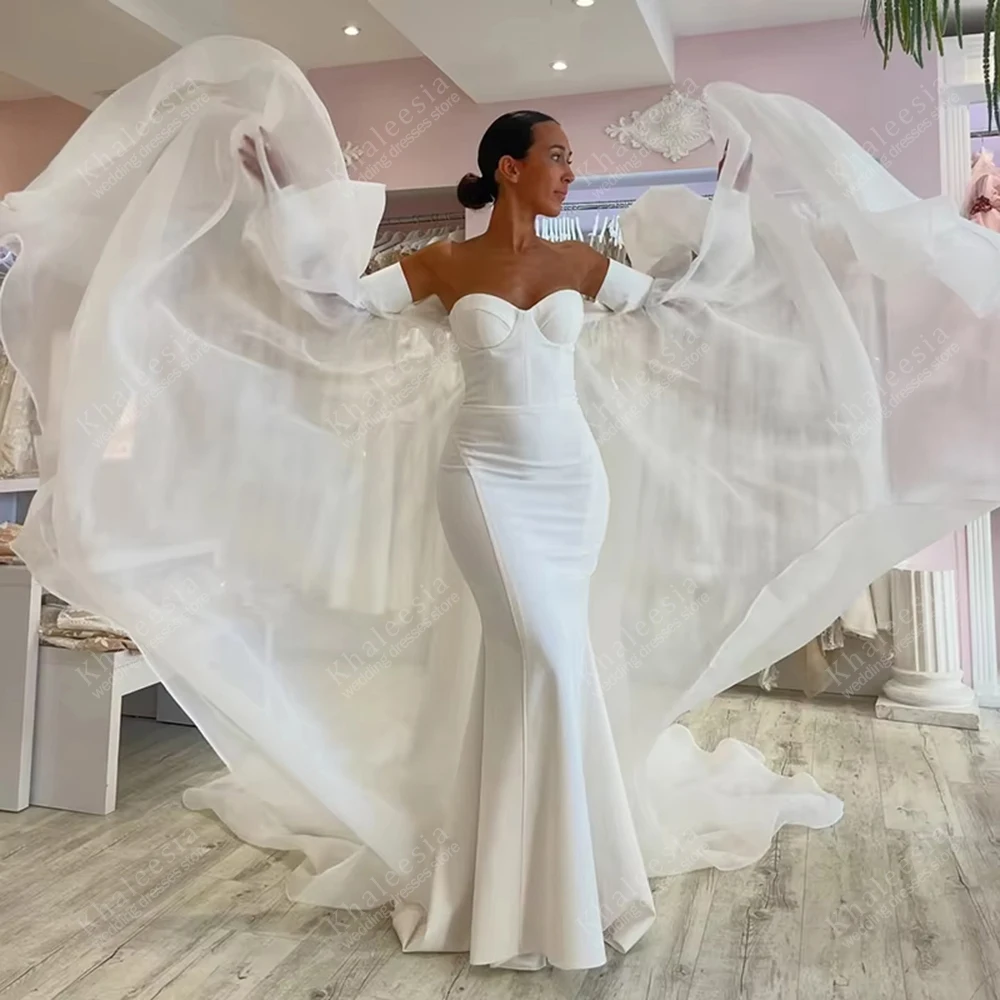 Robes De mariée simples en Satin, Sexy, sans bretelles, dos nu, pour fête formelle, gracieuses, personnalisées