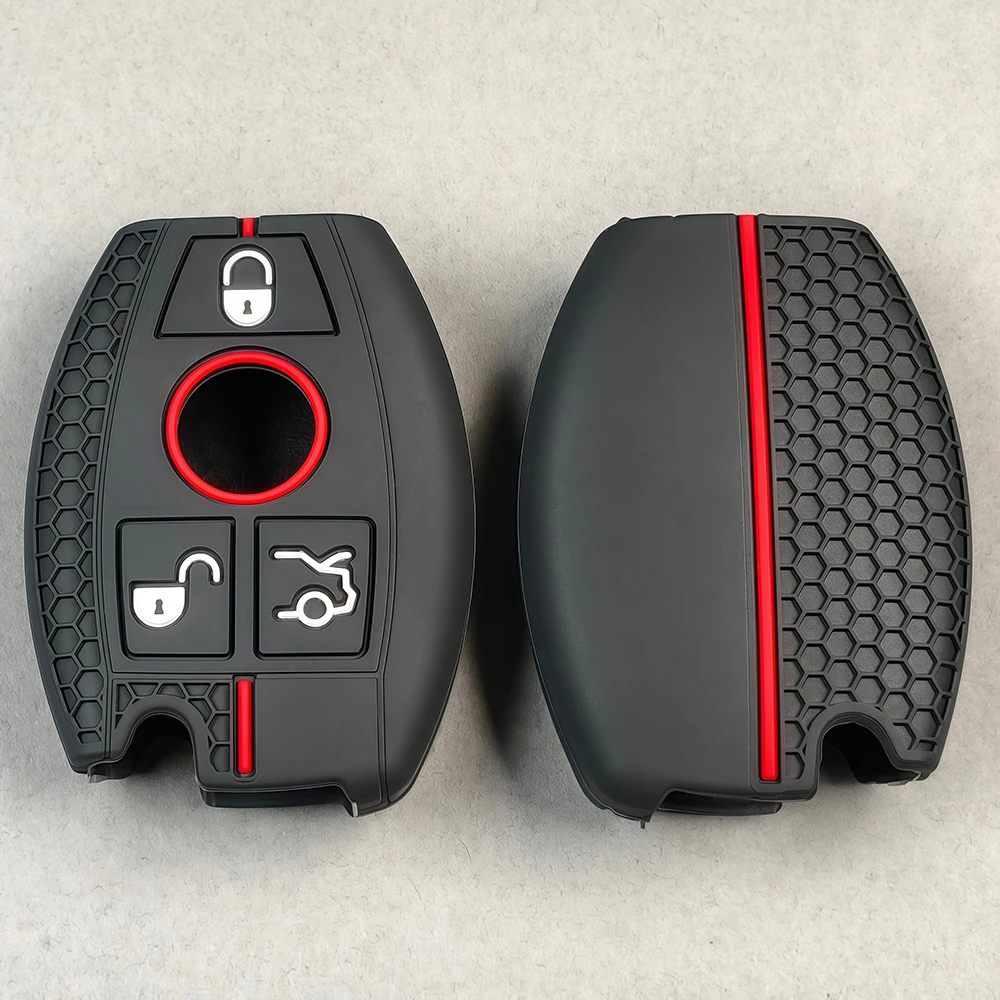Silikon-Schlüsselhülle für Mercedes Benz A B C E Klasse GLS GLA GLK GLC CLS CLA AMG W204 W205 W212 W463 W176 – Detail 5