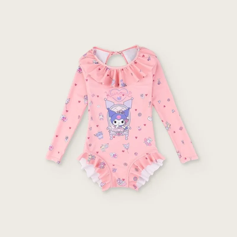 

Kuromi Anime Kawaii Sanrio Ins Fashion Swimsuit Baby Clothes Cute Cartoon Quick Drying Vest Children Lovely Gifts Toys