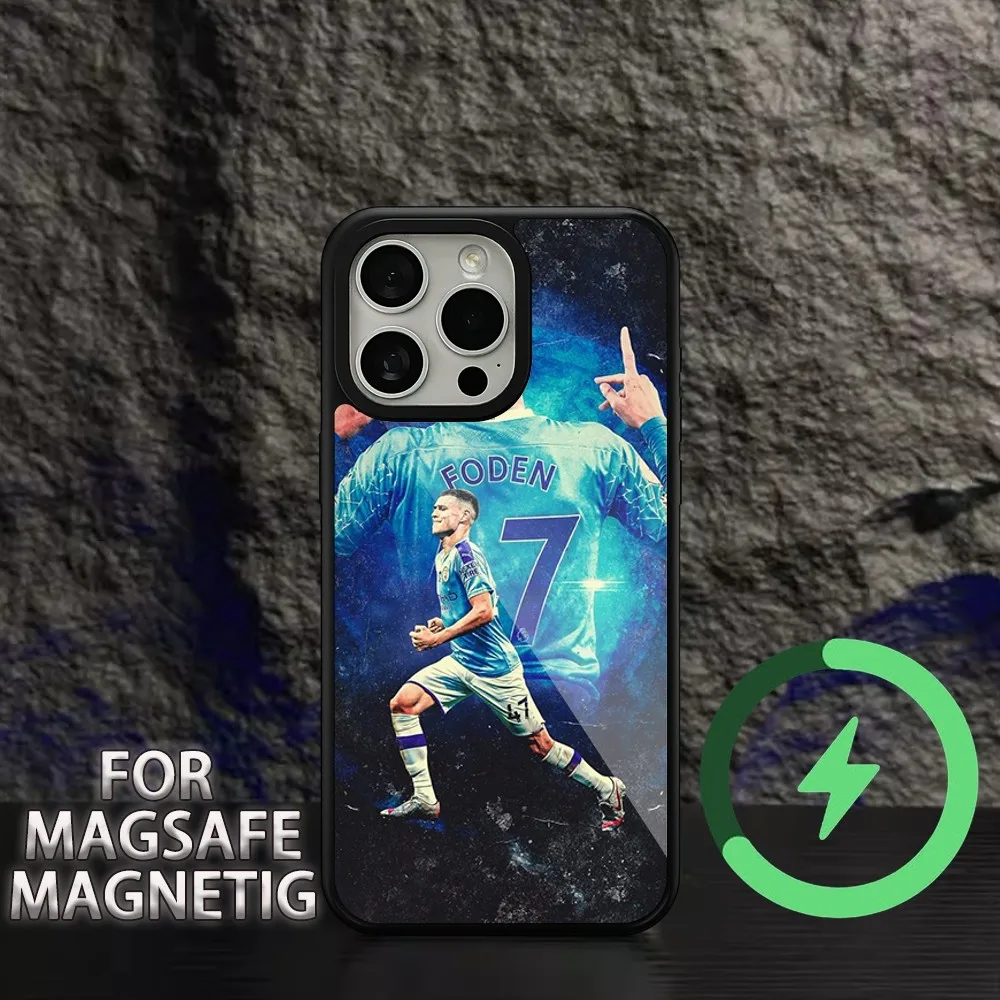 Football star Phil F-Foden Phone Case For iPhone 11 12 13 14 15 Plus Pro Max Charging Magsafe Magnetic Wireless Cover
