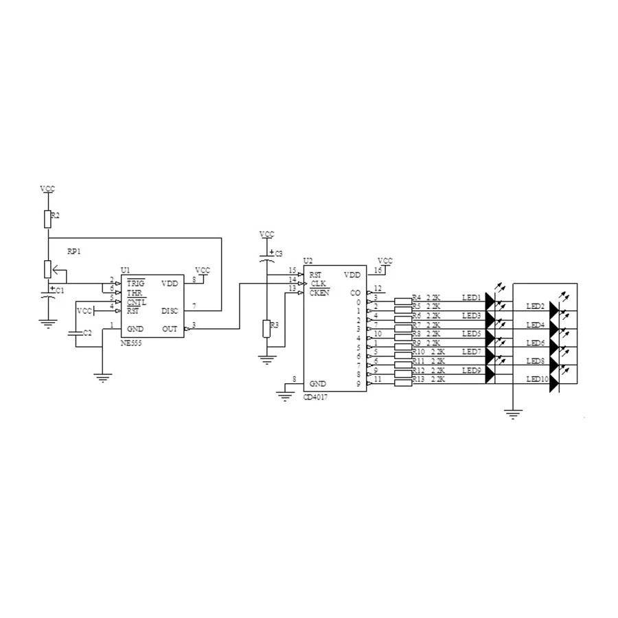 CD4017 Roterende LED SMD NE555 Soldeeroefenbord DIY Kit Fanny Vaardigheidstraining Elektronisch pak