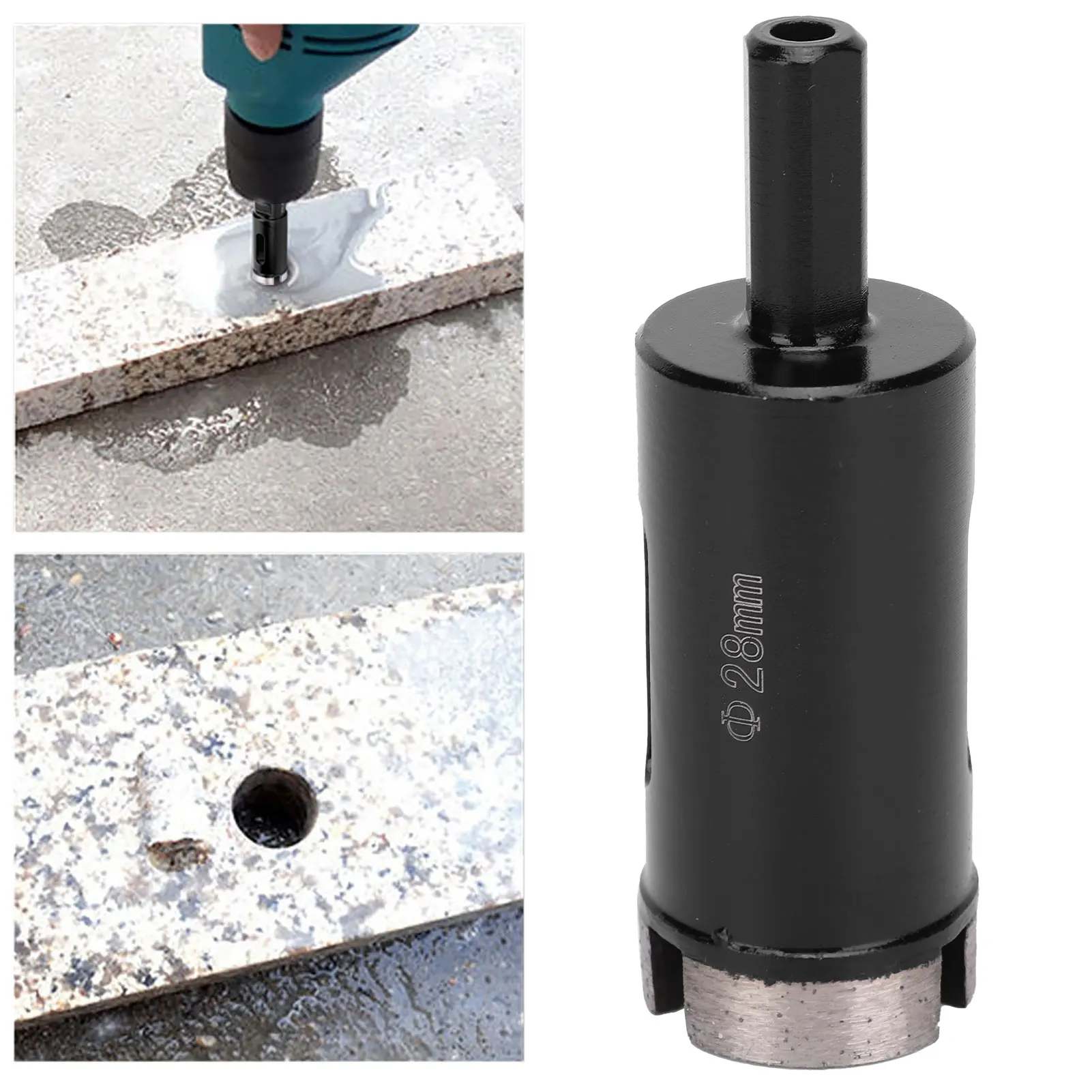 New Sintered Diamond Drill Bit Diamond Coated Hex Shank Core Drill Bit Black for Ceramic Tile Hole Opener for Marble